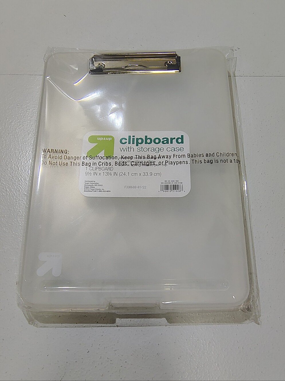 up & up Clipboard with Storage Case 9.5 x 13 in (24.1 x 33.9 cm)